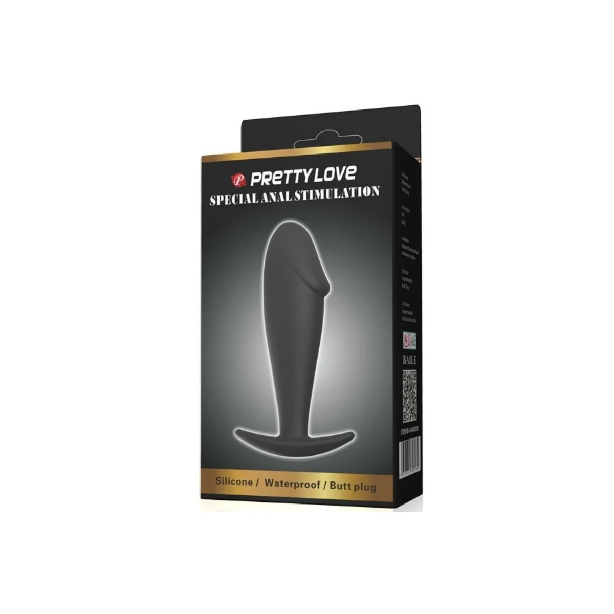Anal Plug Silikon Penisform Schwarz von Pretty Love Bottom kaufen | Fesselliebe