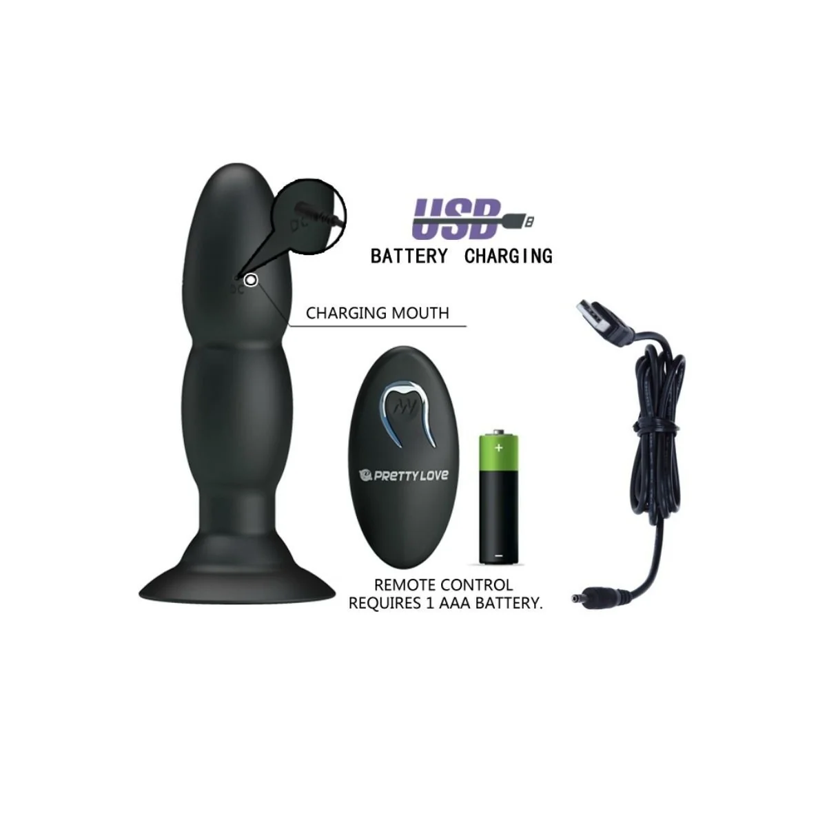 Plug Vibrator und Rotation Durch mit Fernbedienung von Pretty Love Bottom kaufen | Fesselliebe