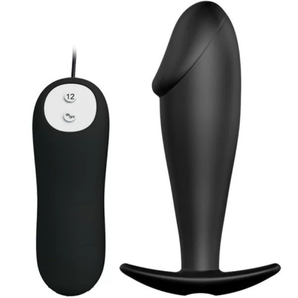 Silikon Anal Plug Penis Form und 12 Vibrationsmodi Schwarz von Pretty Love Bottom kaufen | Fesselliebe