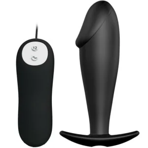 Silikon Anal Plug Penis Form und 12 Vibrationsmodi Schwarz von Pretty Love Bottom kaufen | Fesselliebe