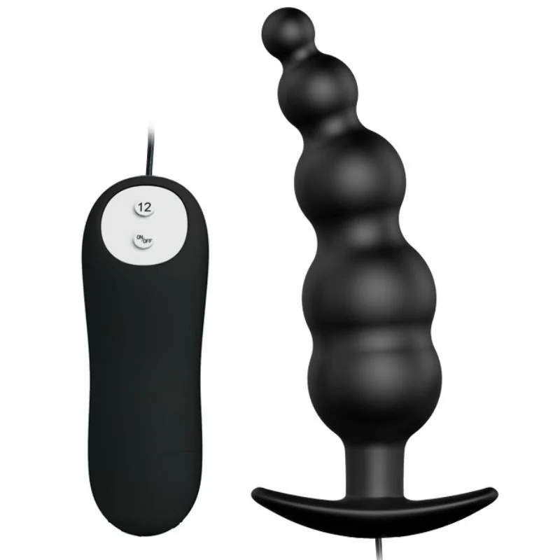 Analplug aus Silikon Extra Stimulation und 12 Vibrationsmodi Schwarz von Pretty Love Bottom kaufen | Fesselliebe