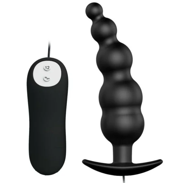 Analplug aus Silikon Extra Stimulation und 12 Vibrationsmodi Schwarz von Pretty Love Bottom kaufen | Fesselliebe