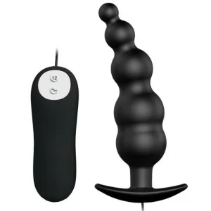 Analplug aus Silikon Extra Stimulation und 12 Vibrationsmodi Schwarz von Pretty Love Bottom kaufen | Fesselliebe