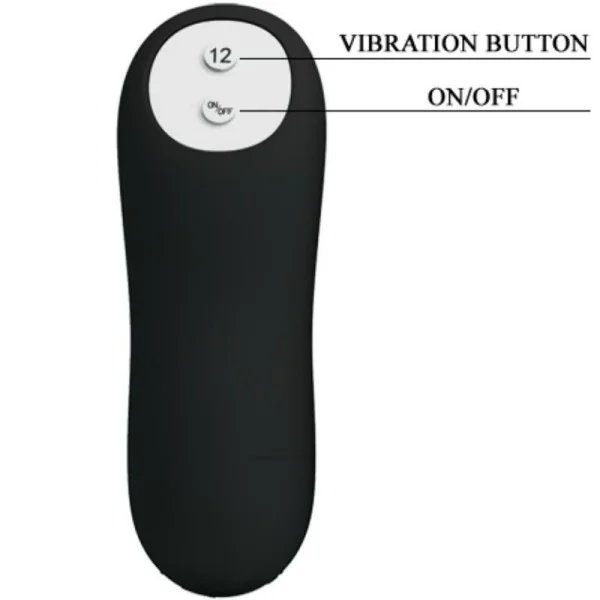 Analplug aus Silikon Extra Stimulation und 12 Vibrationsmodi Schwarz von Pretty Love Bottom kaufen | Fesselliebe