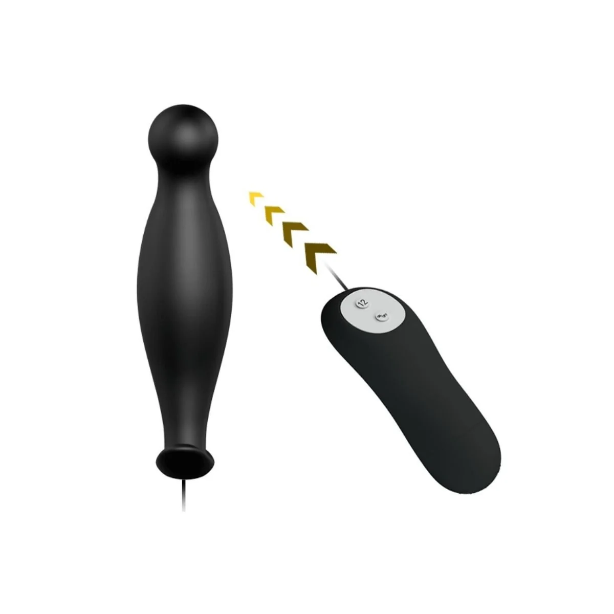 Silikon Analplug 12 Vibrationsmodi Schwarz von Pretty Love kaufen | Fesselliebe