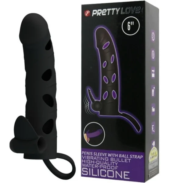 Silikonhülle mit Vibration 15.2 cm von Pretty Love Male kaufen | Fesselliebe