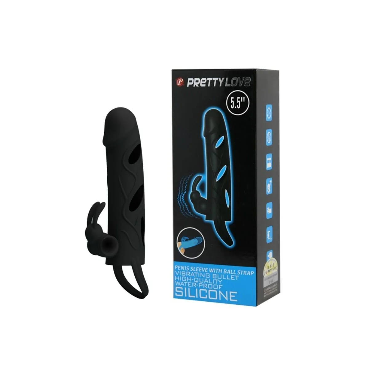 Silikonhülle mit Vibration 14 cm 1.0 von Pretty Love Male kaufen | Fesselliebe