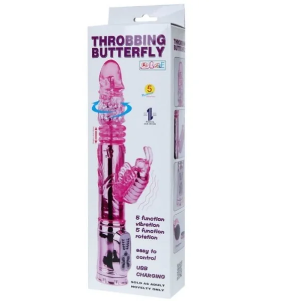 wiederaufladbarer Vibrator mit Rotation und Pochenden Schmetterlingsstimulator von Baile Rotations kaufen | Fesselliebe
