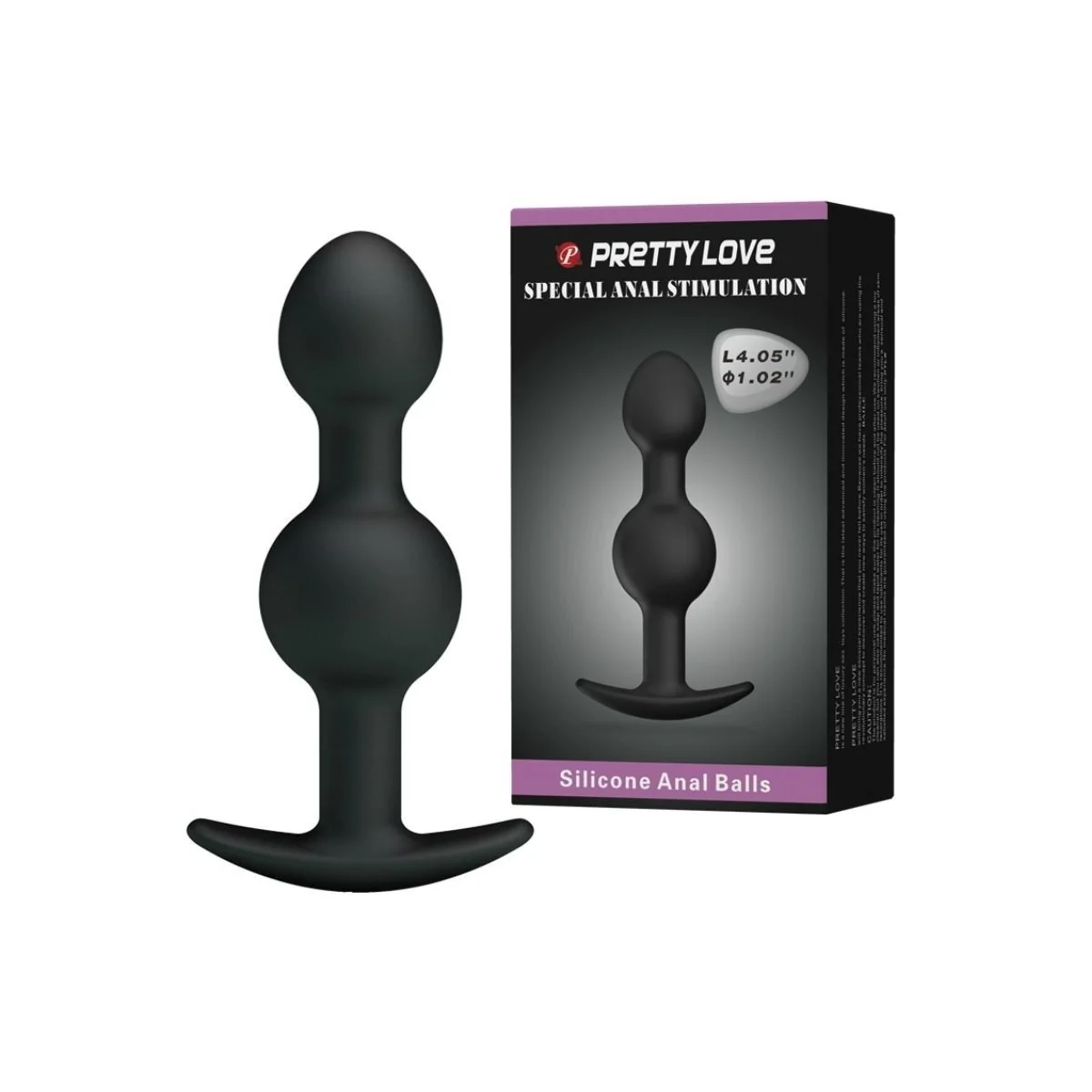 Silikon Analkugeln mit Spezieller Stimulation 10.3 cm Schwarz von Pretty Love Bottom kaufen | Fesselliebe
