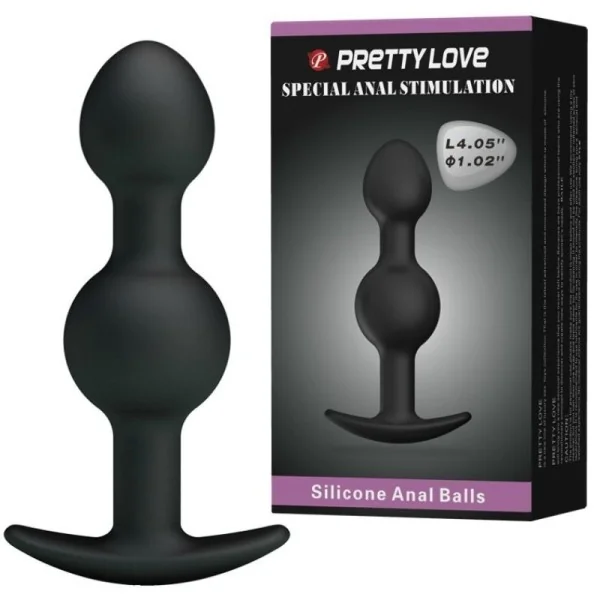 Silikon Analkugeln mit Spezieller Stimulation 10.3 cm Schwarz von Pretty Love Bottom kaufen | Fesselliebe