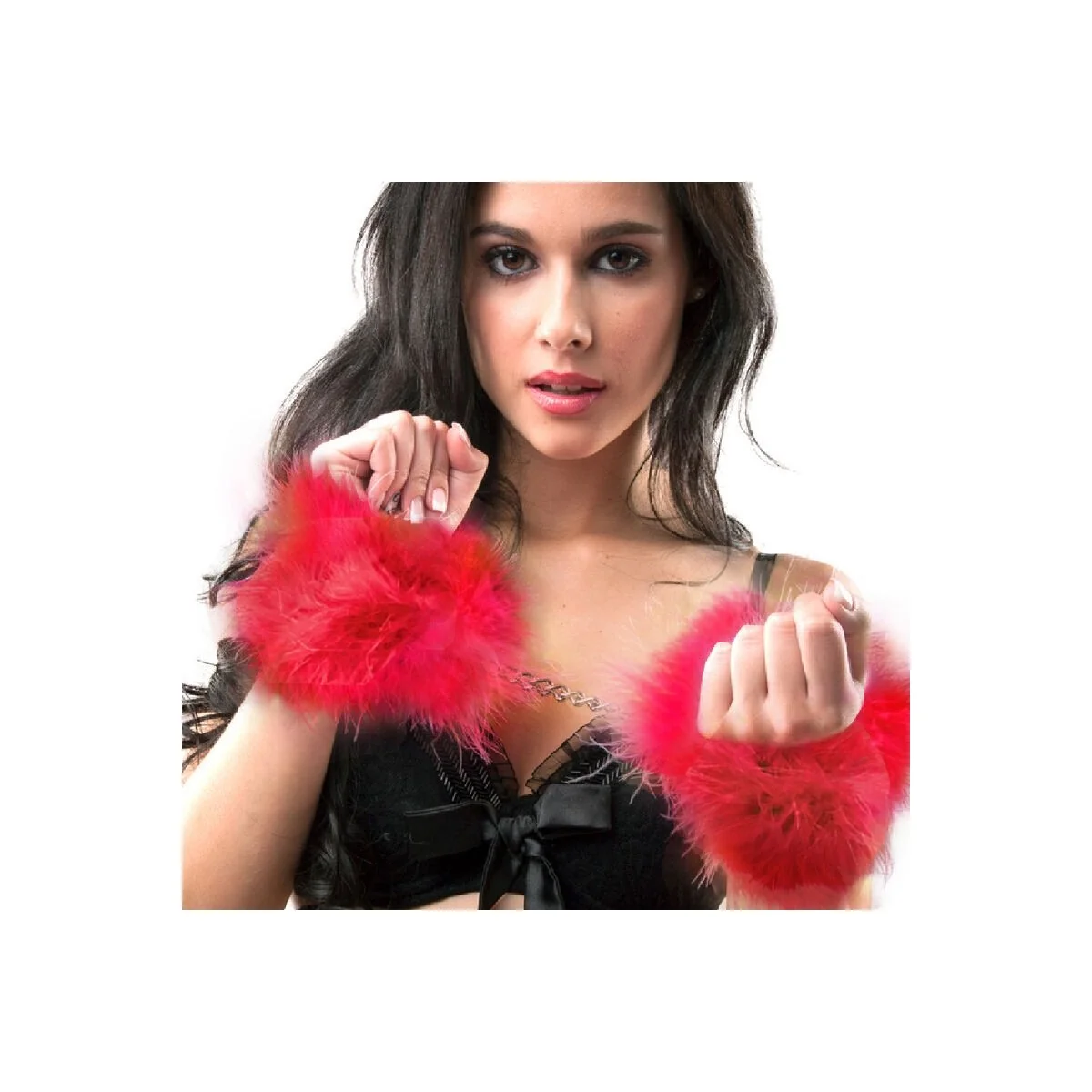 Rote Marabou-Handschellen von Secretplay 100% Fetish kaufen | Fesselliebe