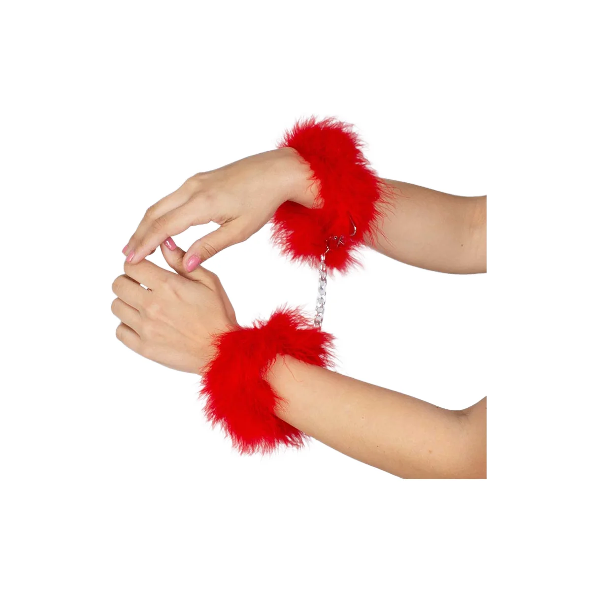 Rote Marabou-Handschellen von Secretplay 100% Fetish kaufen | Fesselliebe