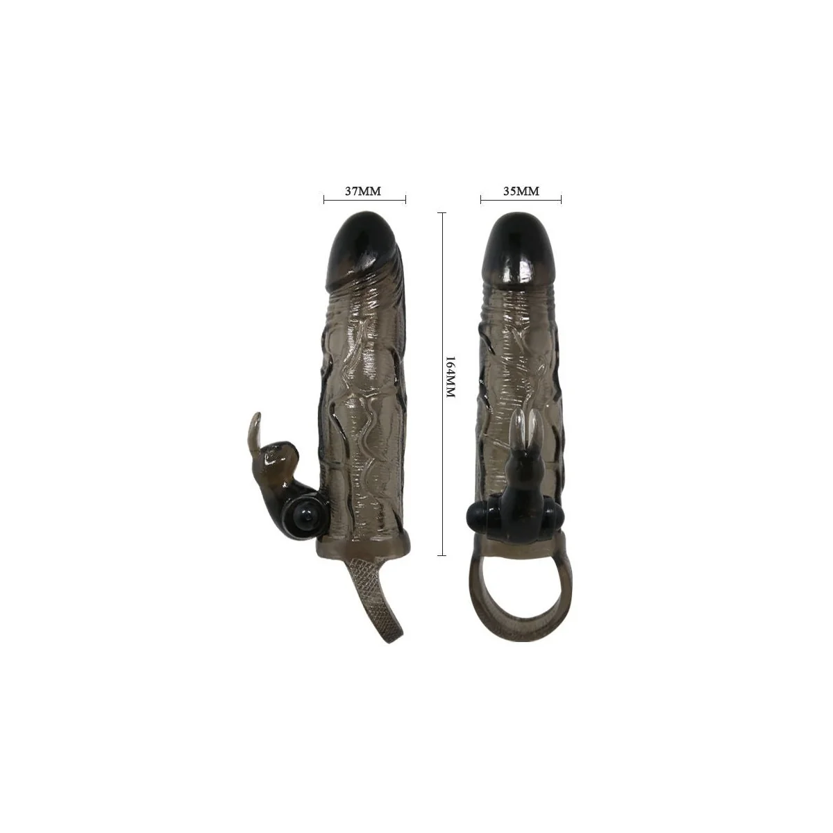 Brave Man Penisabdeckung mit Kaninchen Schwarz 16.5 cm von Baile For Him kaufen | Fesselliebe