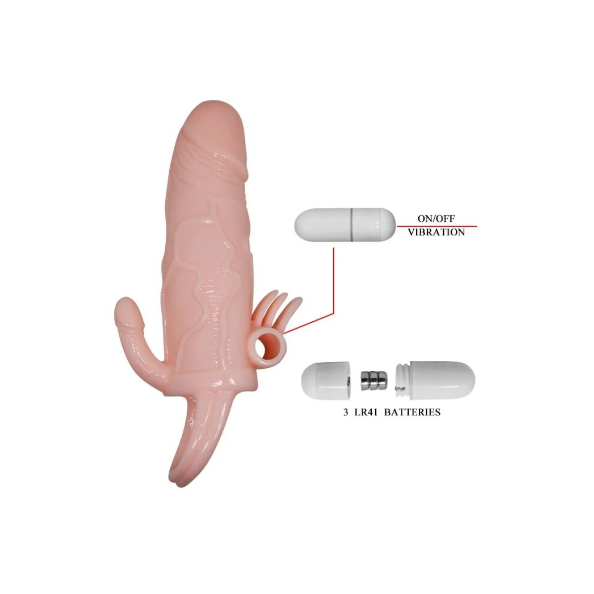 Brave Man Penishülle mit Klitoris und Analstimulation Fleisch 16.5 cm von Baile For Him kaufen | Fesselliebe