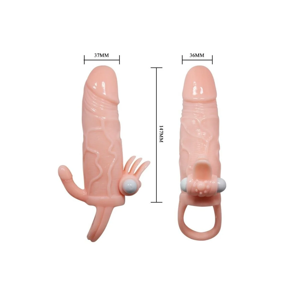 Brave Man Penishülle mit Klitoris und Analstimulation Fleisch 16.5 cm von Baile For Him kaufen | Fesselliebe