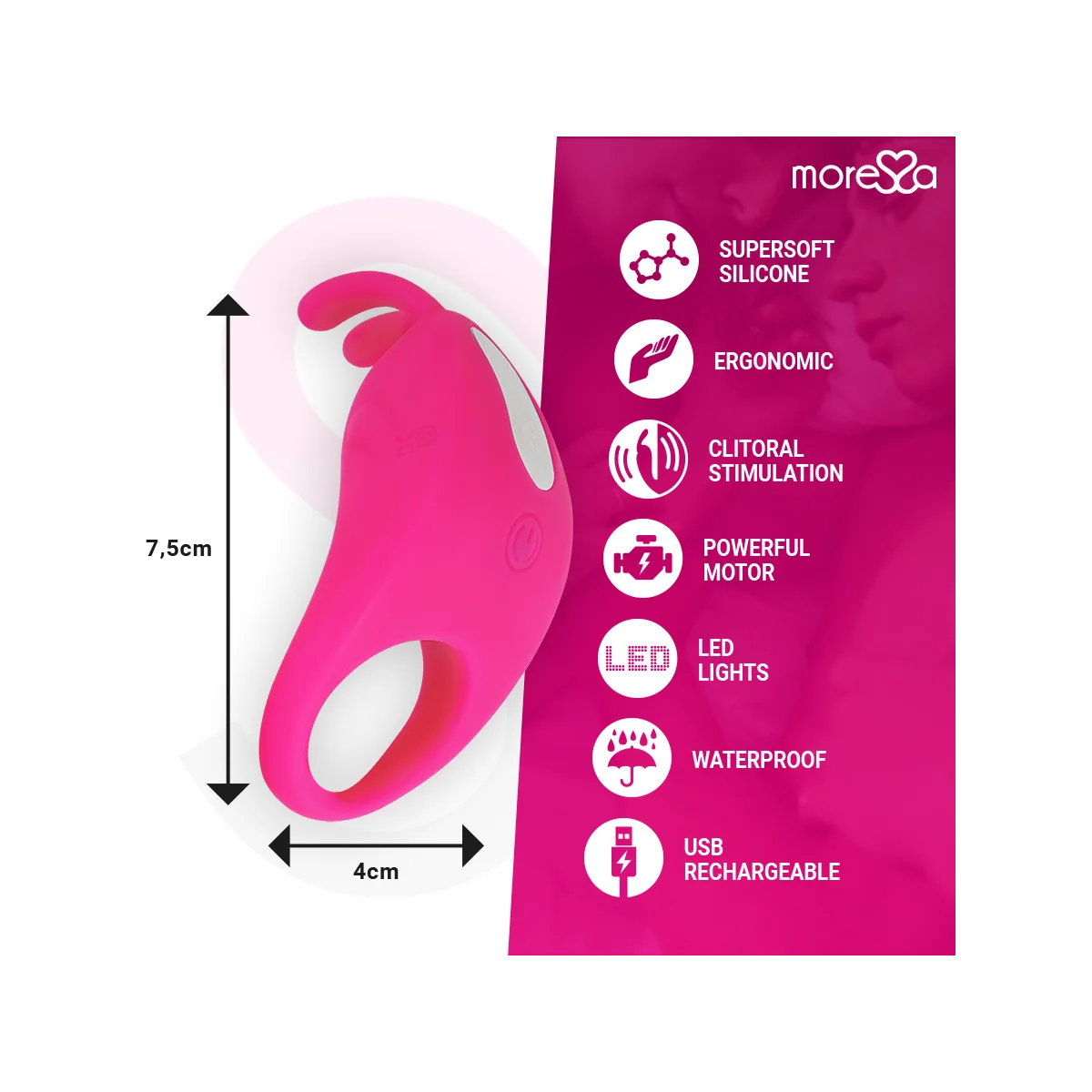 Brad Premium Silikon wiederaufladbar Rosa von Moressa kaufen | Fesselliebe