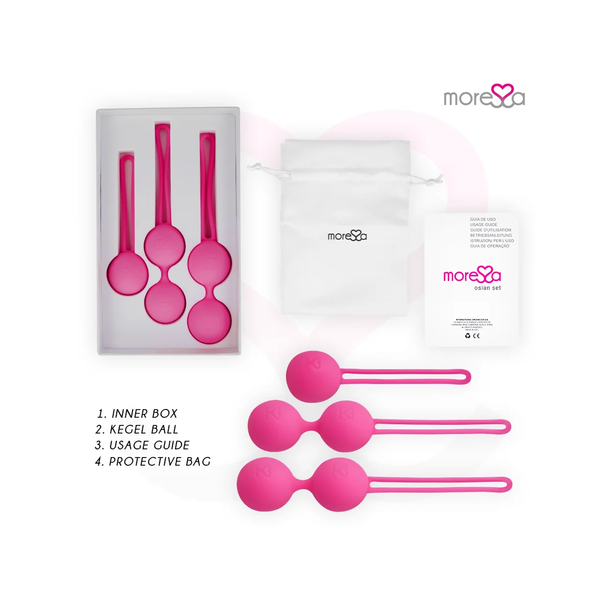 Osian Set Premium Silikon Rosa (Osian One - 51 G | Osian Two - 101 G | Osian Three 85 G) von Moressa kaufen | Fesselliebe
