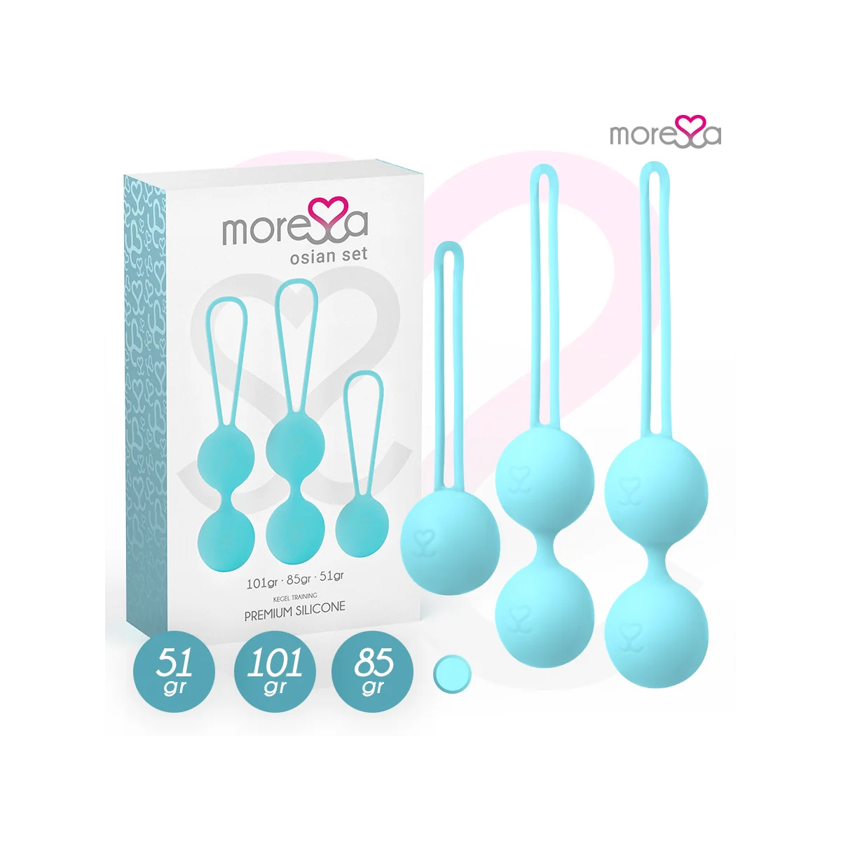 Osian Set Premium Türkis Silikon von Moressa kaufen | Fesselliebe