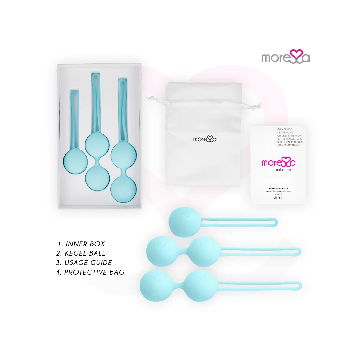 Osian Set Premium Türkis Silikon von Moressa kaufen | Fesselliebe