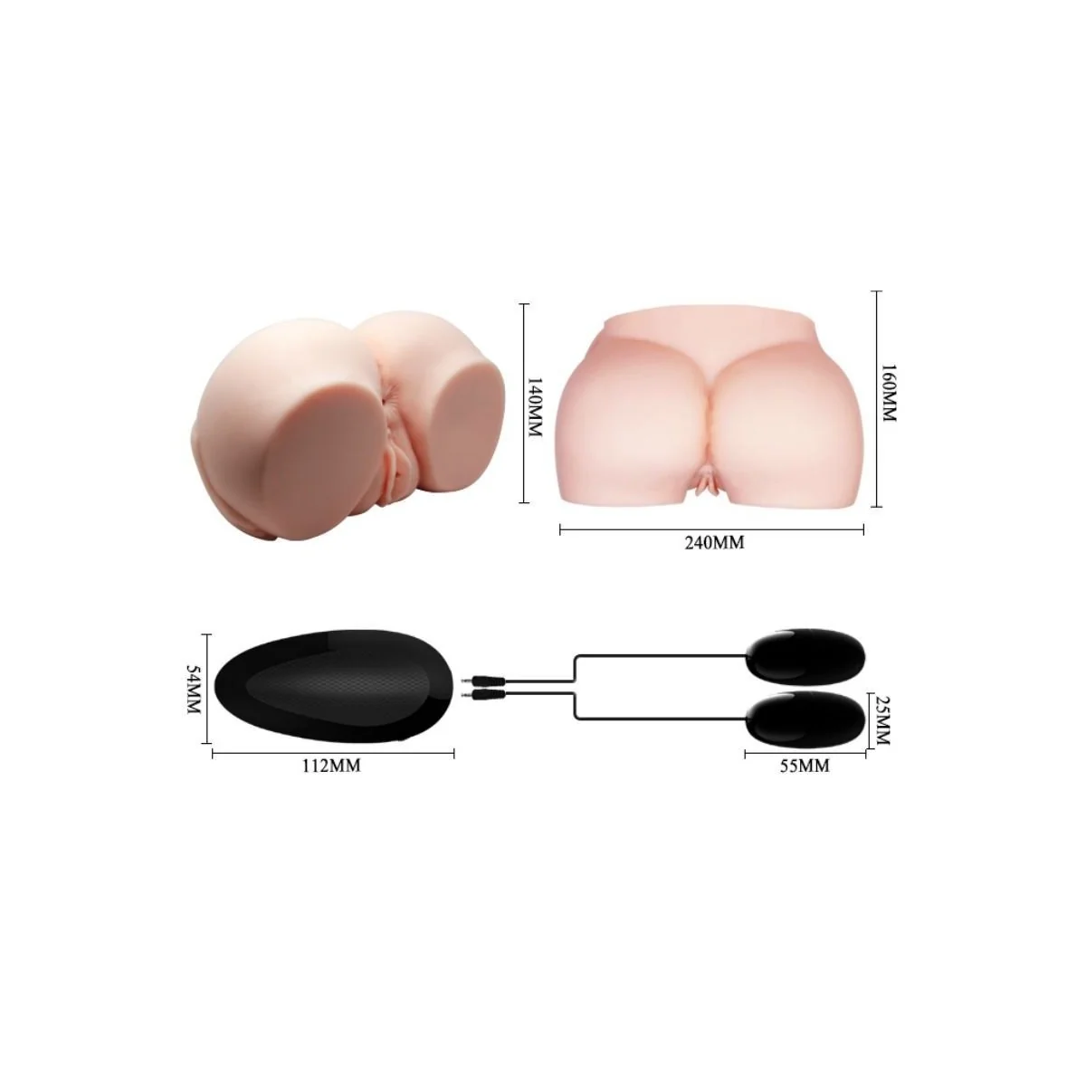 Realistische Vagina und Anus mit Vibration von Crazy Bull kaufen | Fesselliebe