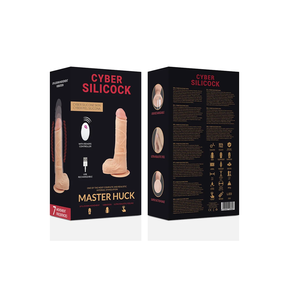 mit Fernbedienung Realistisch Master Huck 20.9 cm -O- 4 cm von Cyber Silicock kaufen | Fesselliebe