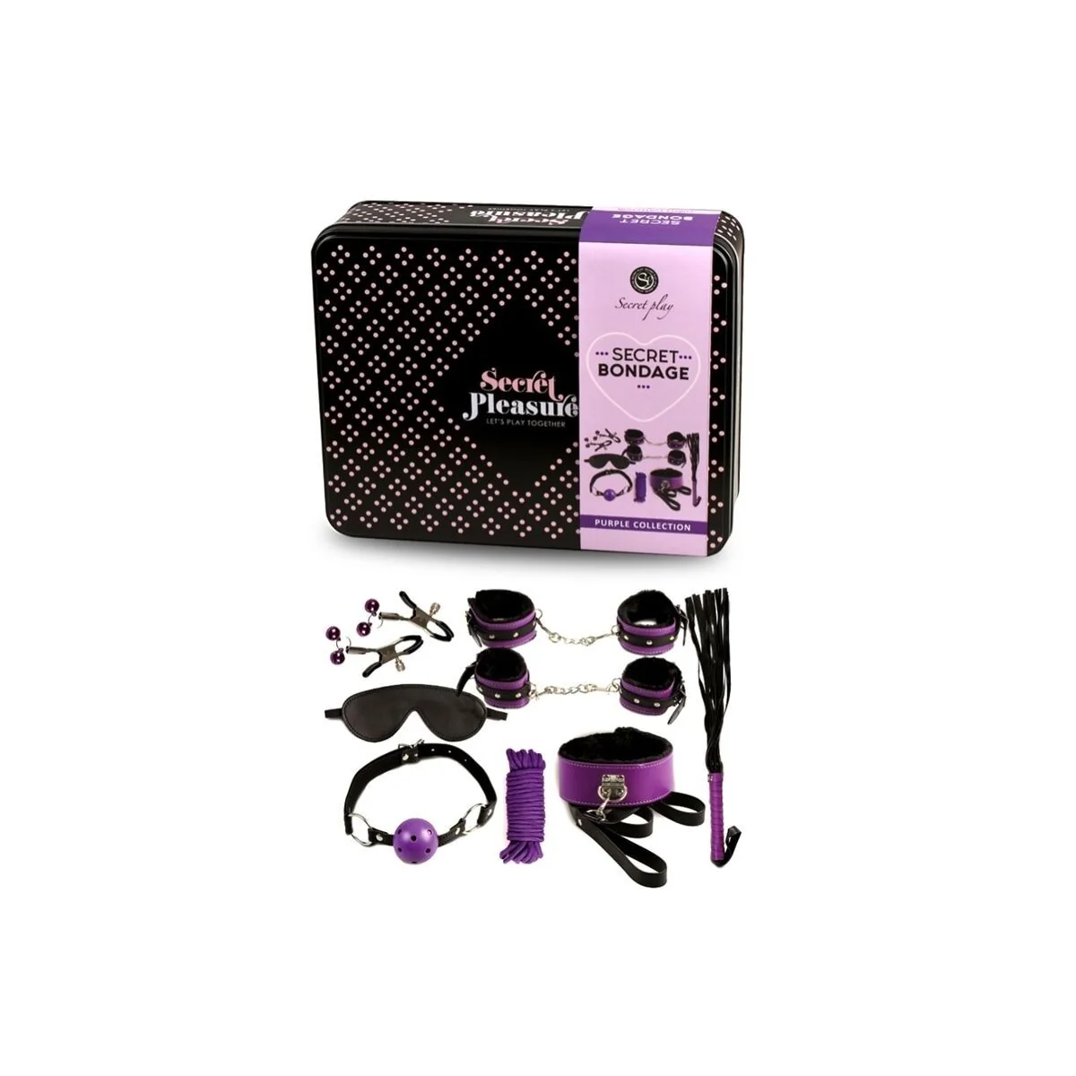 Bdsm Set 8pcs Purble / Black. von Secretplay 100% Fetish kaufen | Fesselliebe