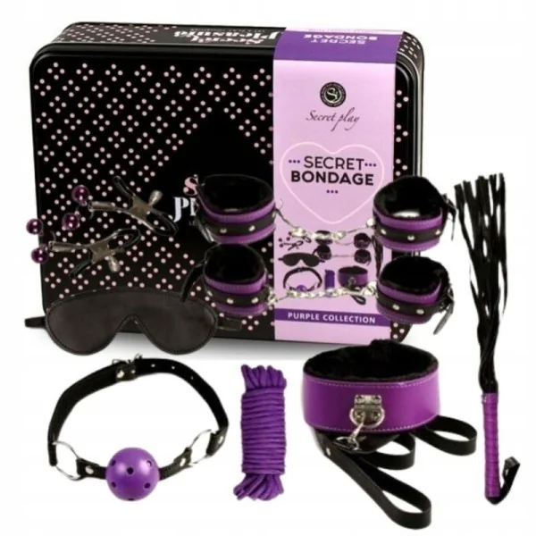 Bdsm Set 8pcs Purble / Black. von Secretplay 100% Fetish kaufen | Fesselliebe