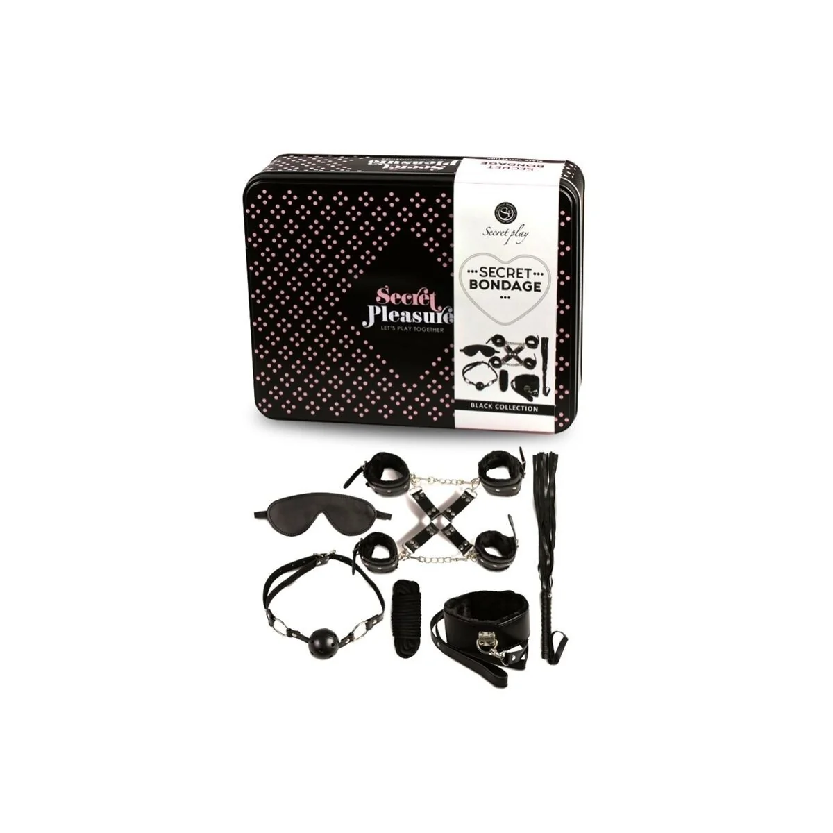 Bdsm Set 8 Pcs Schwarz von Secretplay 100% Fetish kaufen | Fesselliebe