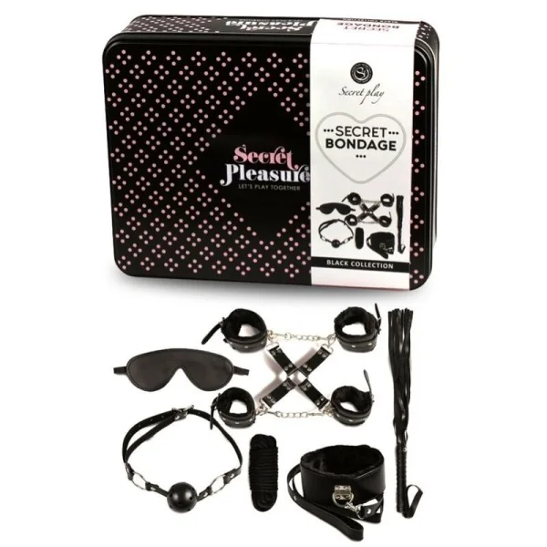 Bdsm Set 8 Pcs Schwarz von Secretplay 100% Fetish kaufen | Fesselliebe