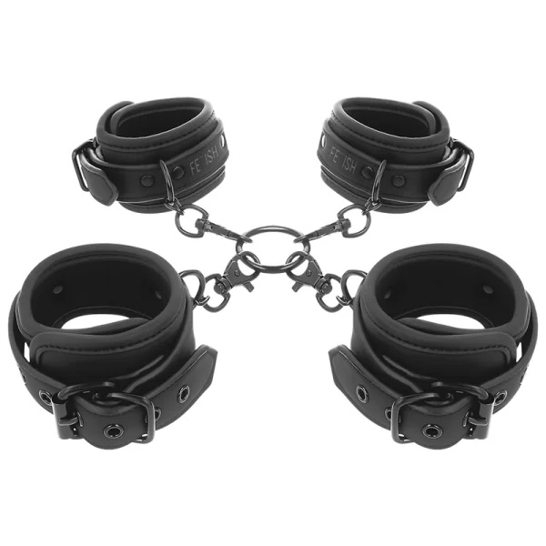Hand- und Knöchel-Handschellen-Set mit Noprene-Futter von Fetish Submissive Bondage kaufen | Fesselliebe