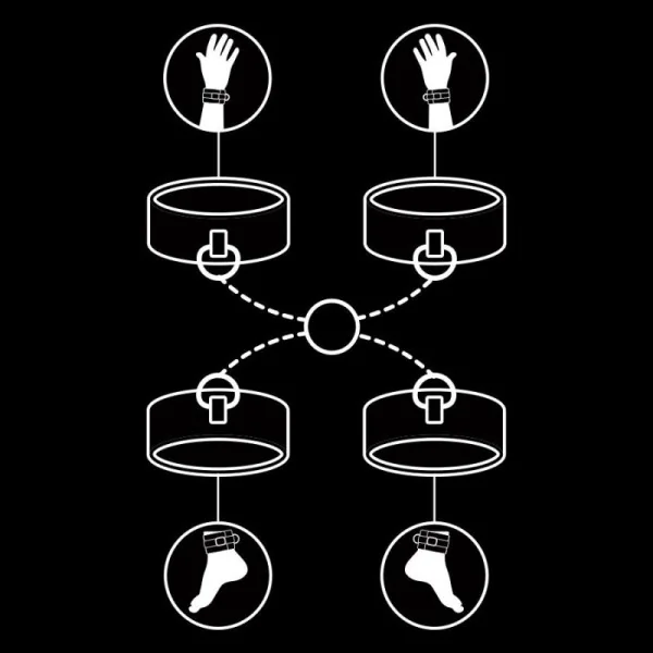 Hand- und Knöchel-Handschellen-Set mit Noprene-Futter von Fetish Submissive Bondage kaufen | Fesselliebe