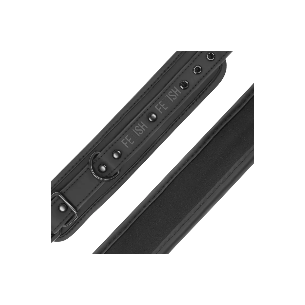 Halskette und Handschellen aus Veganem Leder mit Noprene-Futter von Fetish Submissive Bondage kaufen | Fesselliebe