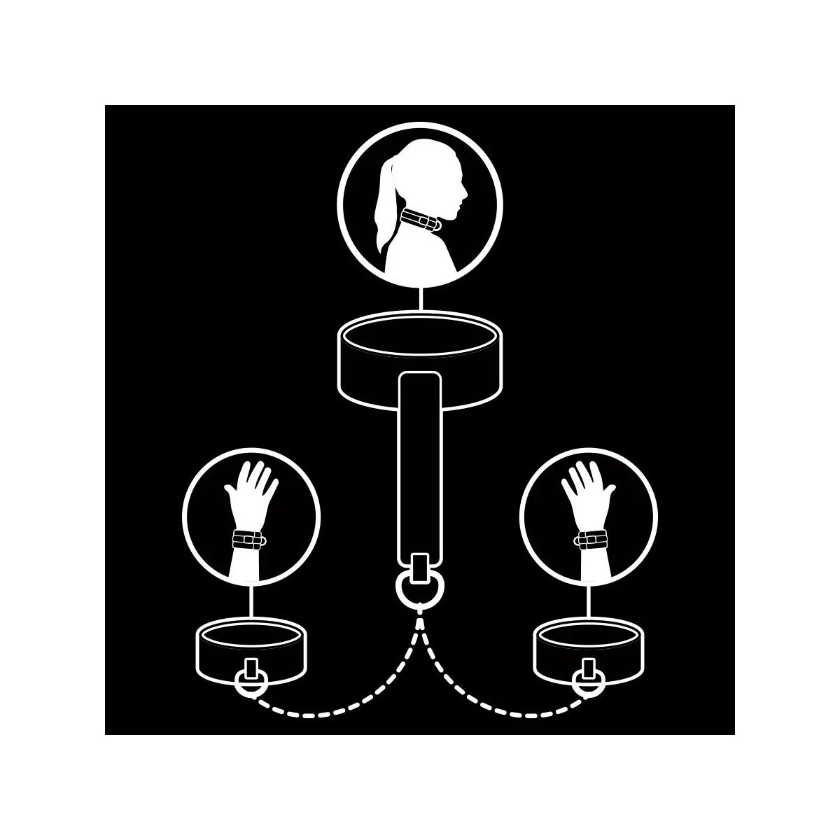 Halskette und Handschellen aus Veganem Leder mit Noprene-Futter von Fetish Submissive Bondage kaufen | Fesselliebe