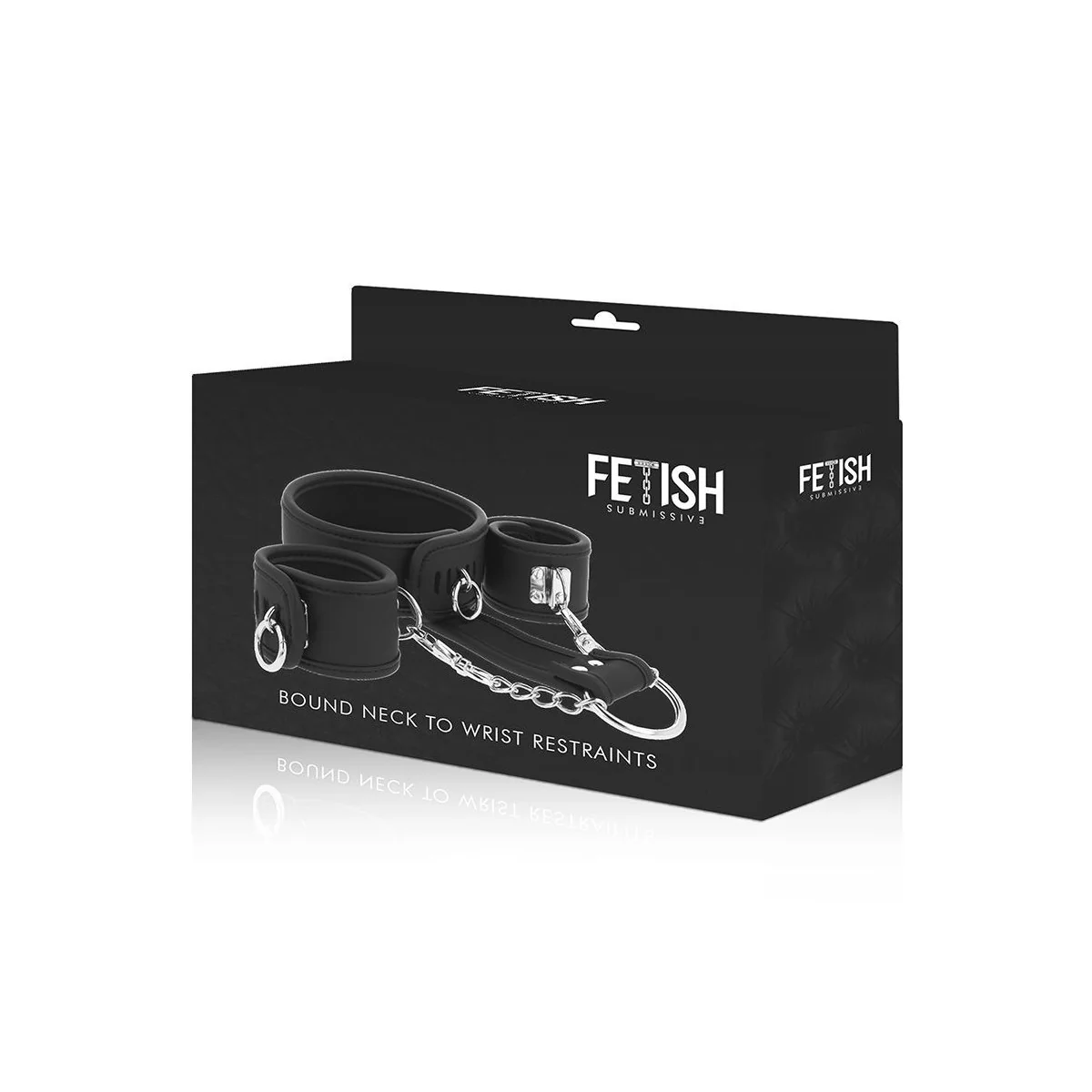 Halskette und Handschellen aus Veganem Leder mit Noprene-Futter von Fetish Submissive Bondage kaufen | Fesselliebe