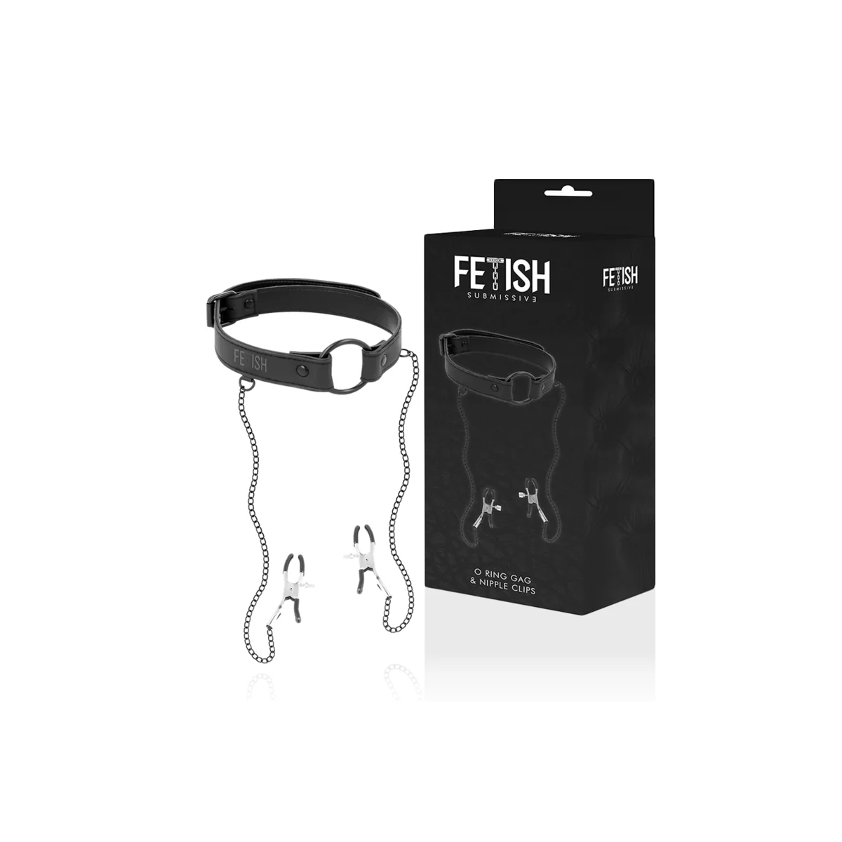 Knebelring mit Nippelklemmen von Fetish Submissive Bondage kaufen | Fesselliebe