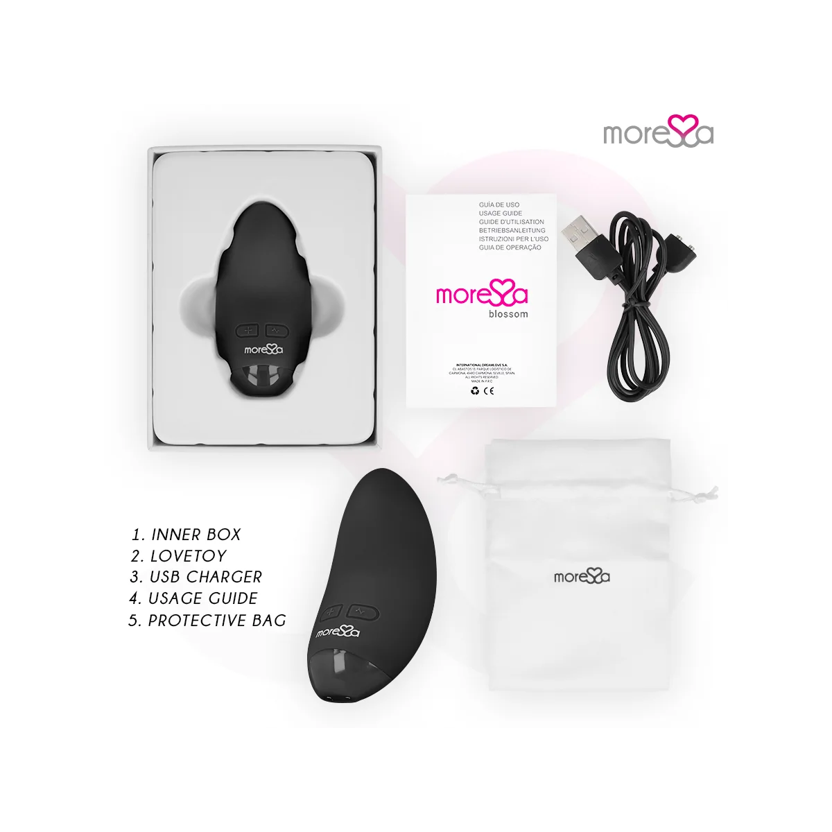 Blossom Schwarzer Vibrator von Moressa kaufen | Fesselliebe