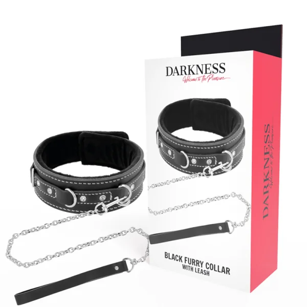 Hochwertige Leder-Halskette mit Leine von Darkness Bondage kaufen | Fesselliebe