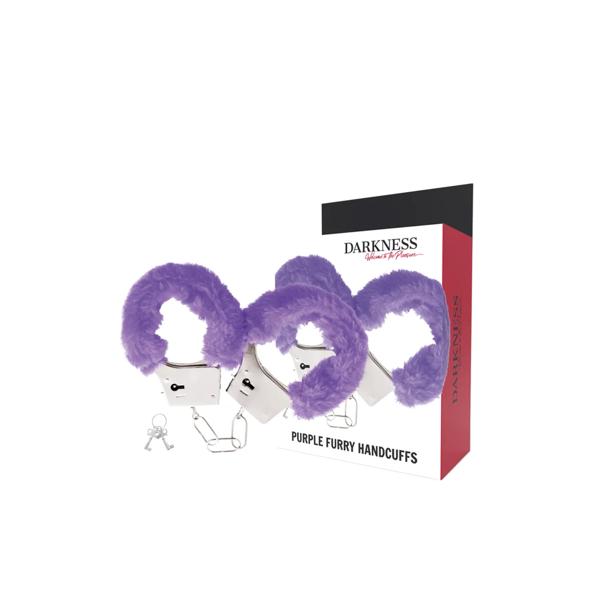 Handschellen aus Metall mit Lila Gefüttert von Darkness Bondage kaufen | Fesselliebe