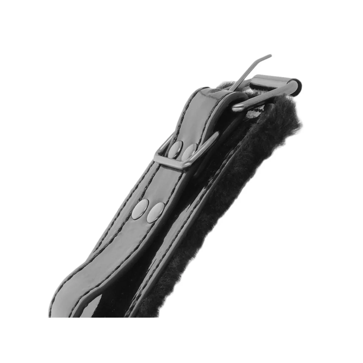 Schwarze, Verstellbare Lederhandschellen mit Vorhngeschloss von Darkness Bondage kaufen | Fesselliebe