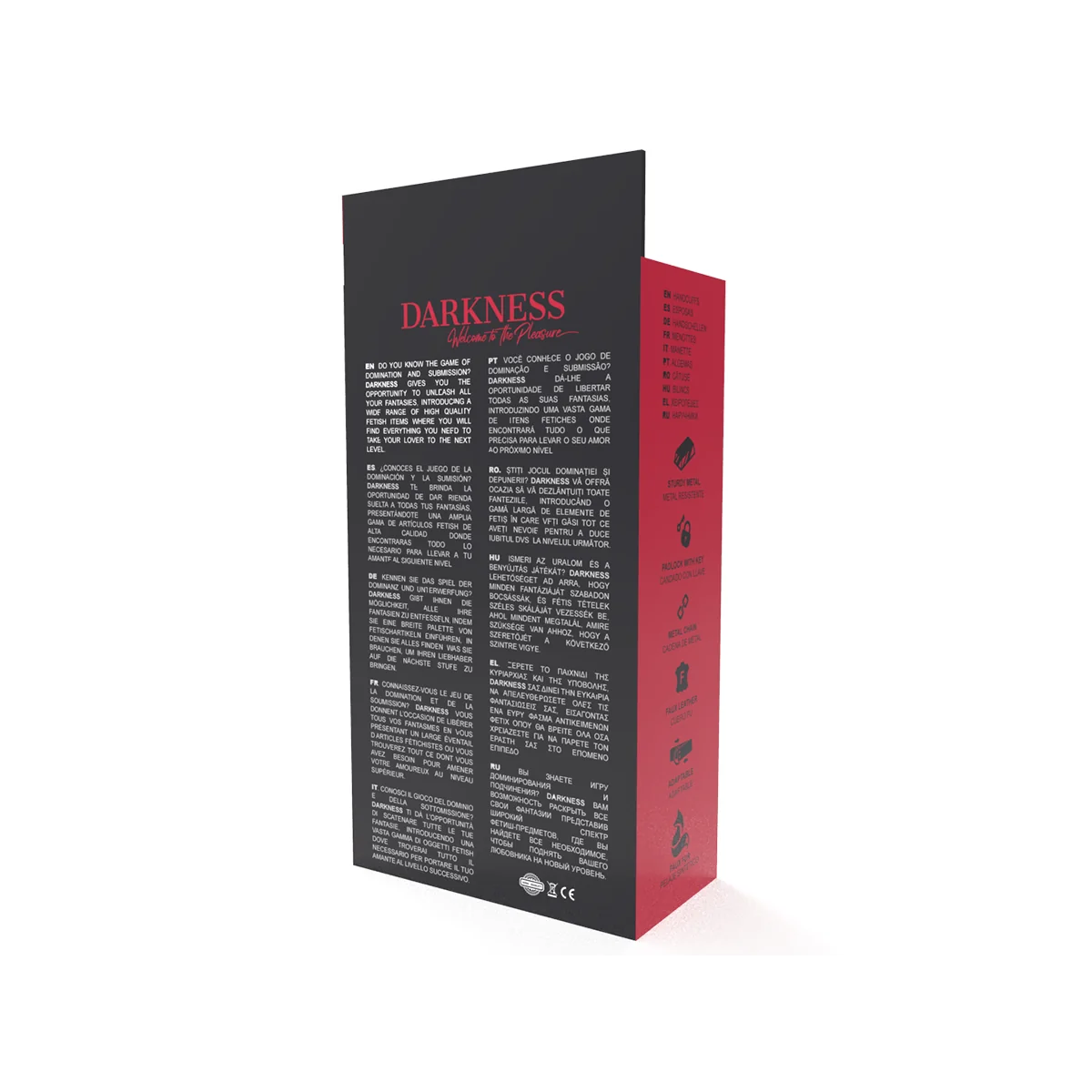 Verstellbare Handschellen aus Schwarzem Leder mit Vorhngeschloss von Darkness Bondage kaufen | Fesselliebe