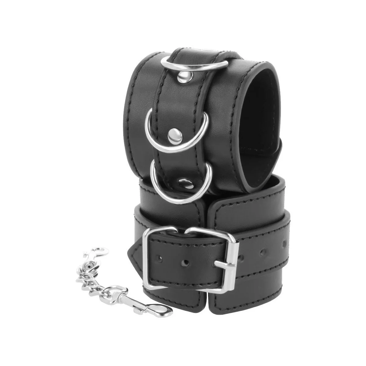 Schwarze Handschellen von Darkness Bondage kaufen | Fesselliebe