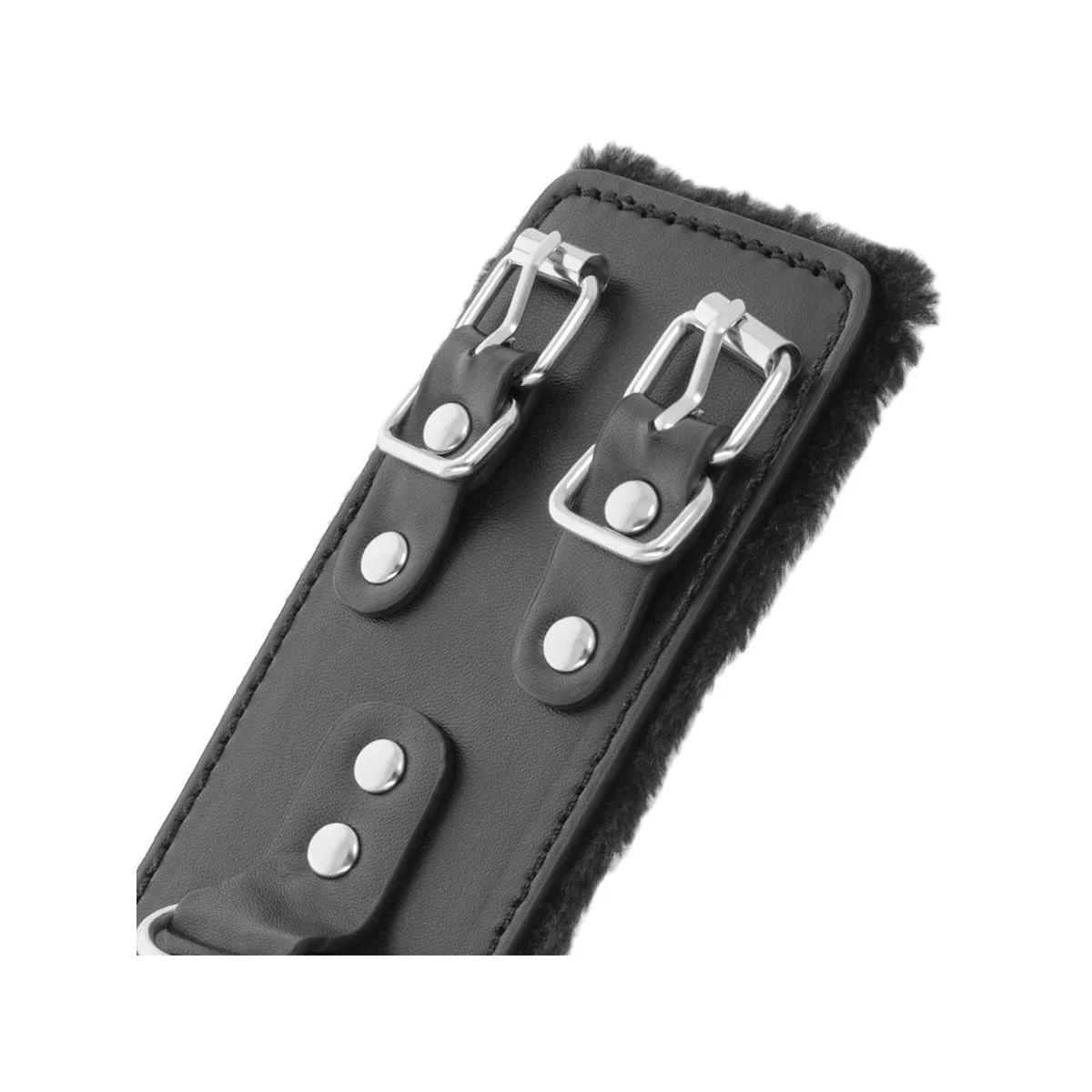 Schwarze, Verstellbare Lederhandschellen mit Futter von Darkness Bondage kaufen | Fesselliebe
