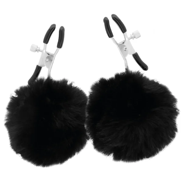 Nippelklammern mit Pom Poms 1 von Darkness Sensations kaufen | Fesselliebe