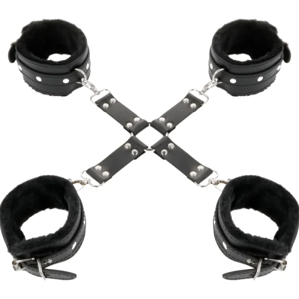 Lederhandschellen für Füsse und Hände Schwarz von Darkness Bondage kaufen | Fesselliebe