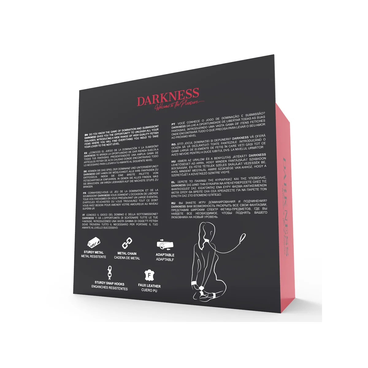 Handschellen und Kragen aus Schwarzem Leder von Darkness kaufen | Fesselliebe