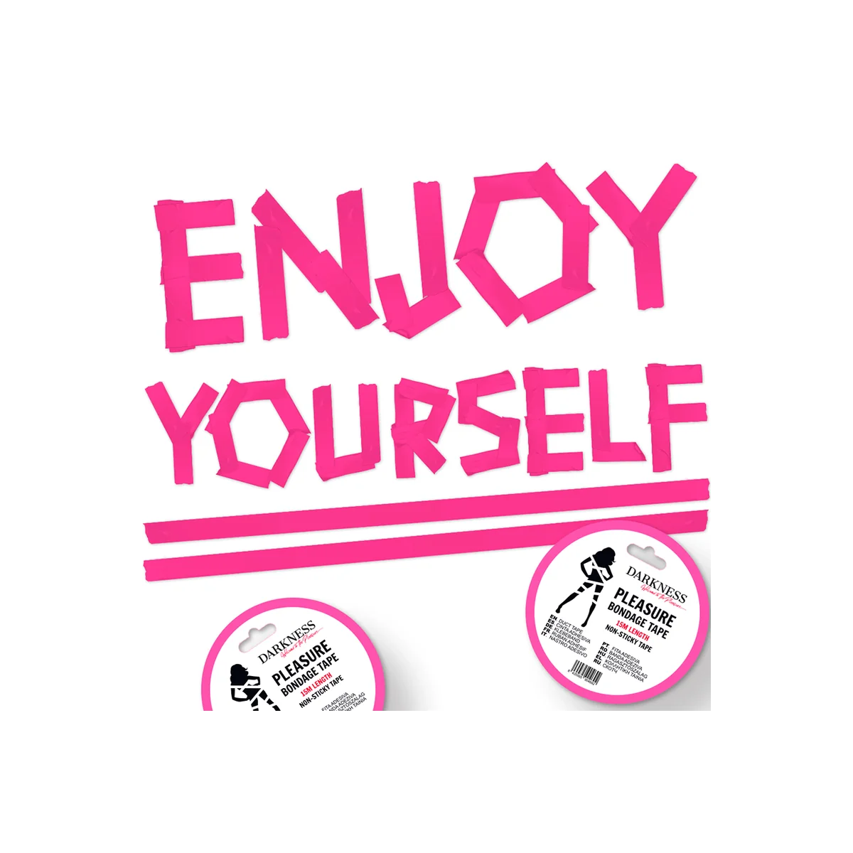 Nicht Klebendes Rosa Bondageband 15 M von Darkness Bondage kaufen | Fesselliebe