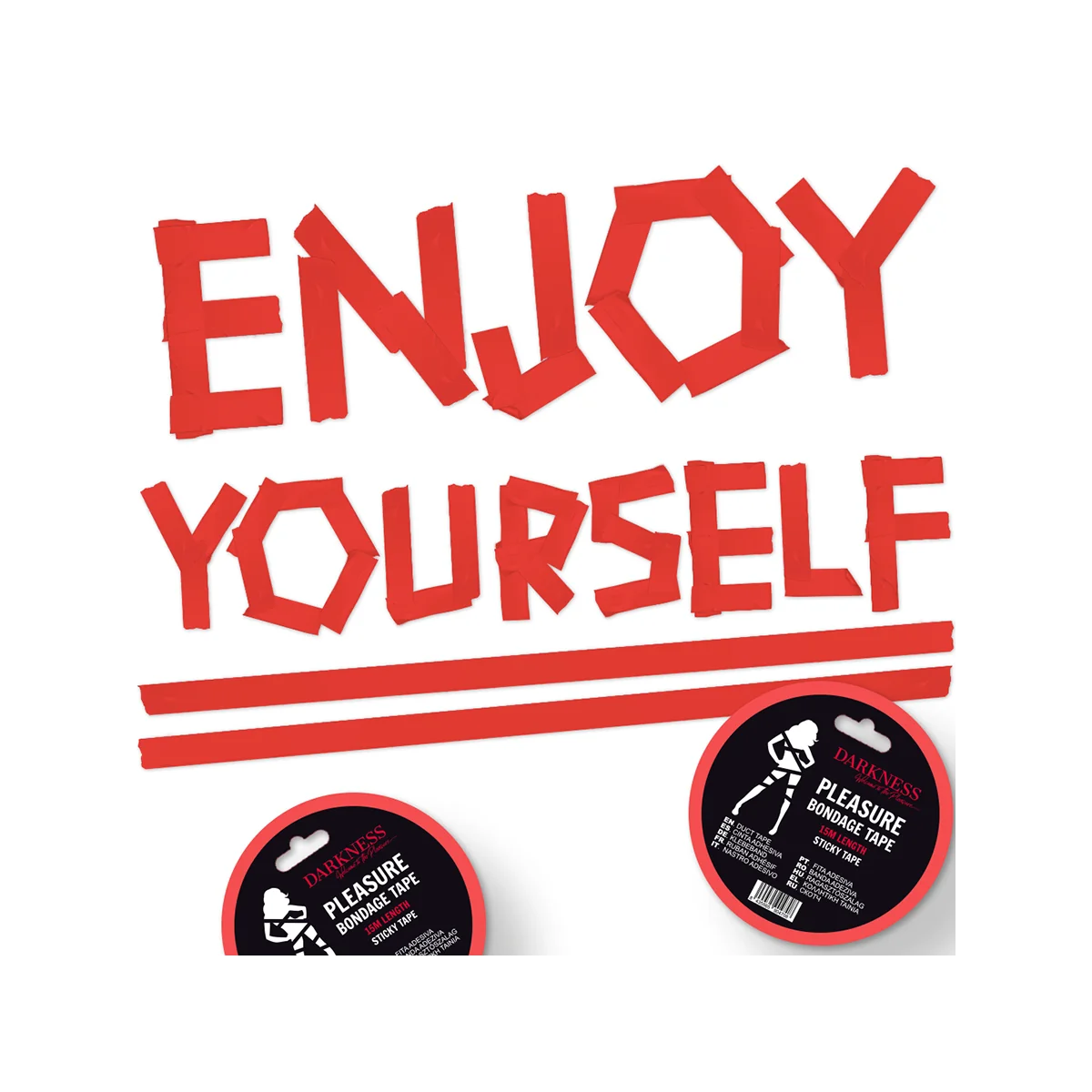 Klebendes Rotes Bondageband 15m von Darkness Bondage kaufen | Fesselliebe