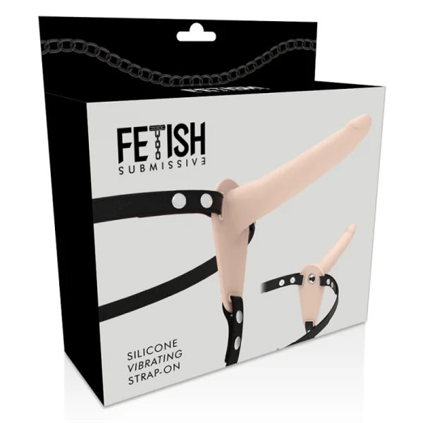 Beigefarbenes Silikonvibrator 15 cm von Fetish Submissive Harness kaufen | Fesselliebe