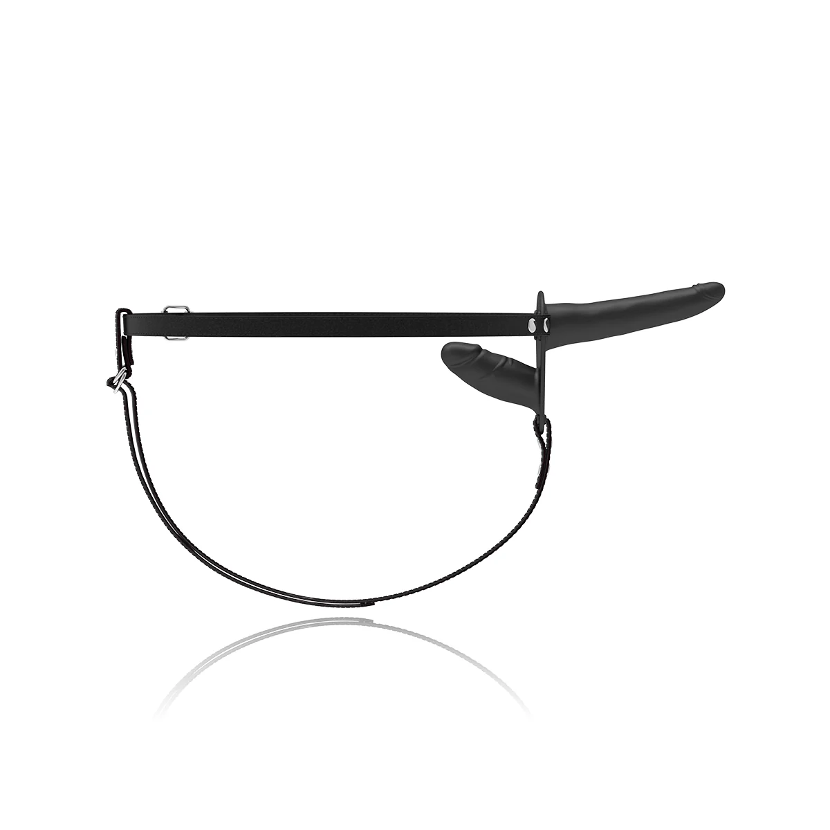 Doppelte Penetration Schwarzer Vibrator von Fetish Submissive Harness kaufen | Fesselliebe