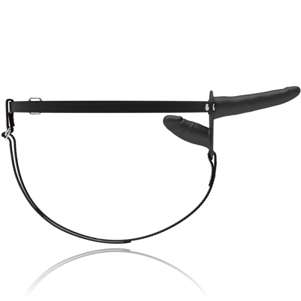 Doppelte Penetration Schwarzer Vibrator von Fetish Submissive Harness kaufen | Fesselliebe